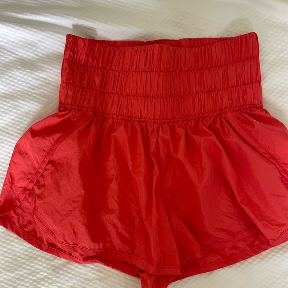 Free People Movement High Waist Red Shorts - Picture 2 of 6